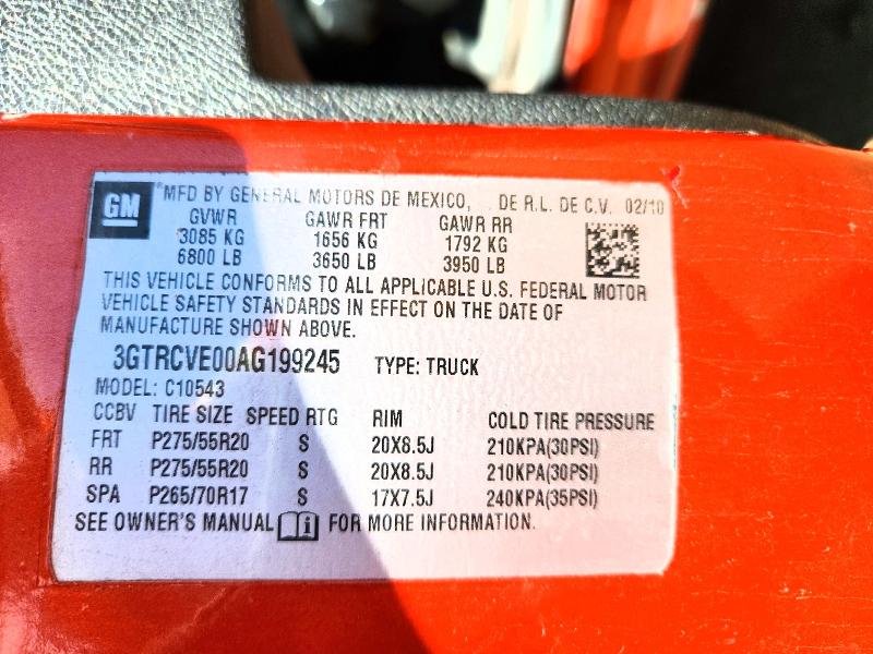 3GTRCVE00AG199245 - 2010 GMC SIERRA TWO TONE photo 12