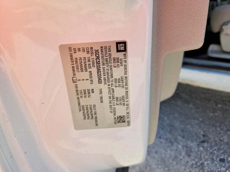 3GCRCSE00AG220433 - 2010 CHEVROLET SILVERADO WHITE photo 12